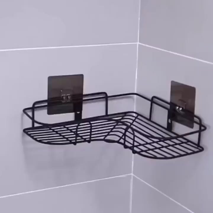 Kit 2 Prateleiras Suporte Com Alto Adesivos Para Parede Banheiro Cozinha lavanderia Shampoo E Sabonete